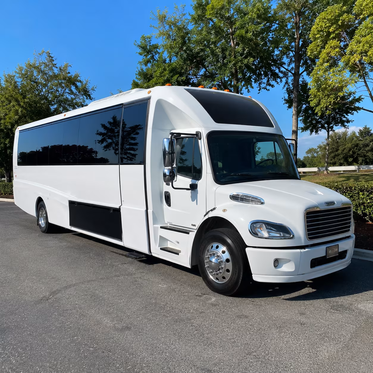 Passenger seating aboard a party bus rental serving Centennial
