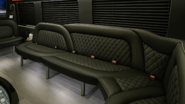 Interior of Charter Bus Company Thornton's 14 Passenger Sprinter Limousine in Thornton