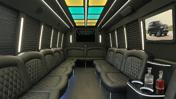 Interior of Charter Bus Company Parker's 20 Passenger Party Bus in Parker