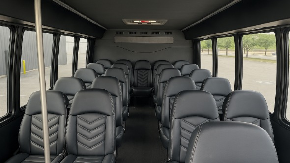 Interior of Charter Bus Company Centennial's 25 Passenger Minibus in Centennial