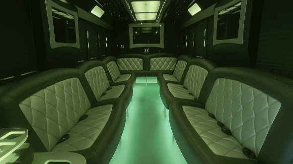 Interior of Charter Bus Company Castle Rock's 28 Passenger Party Bus in Castle Rock