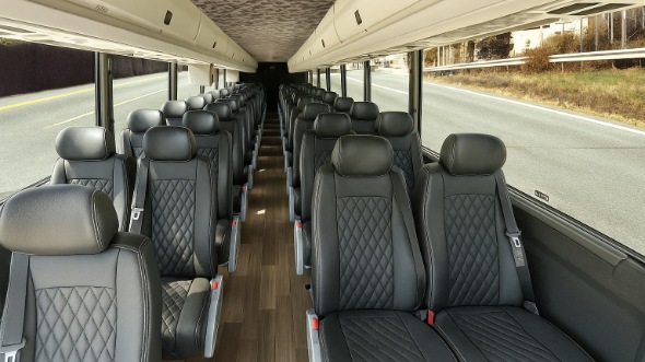 Interior of Charter Bus Company Centennial's 30 Passenger Minibus in Centennial