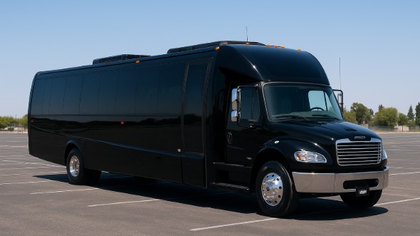 Exterior of Charter Bus Company Highlands Ranch's 30 Passenger Party Bus in Highlands Ranch