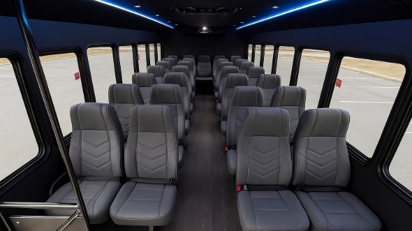 Interior of Charter Bus Company Centennial's 35 Passenger Minibus in Centennial