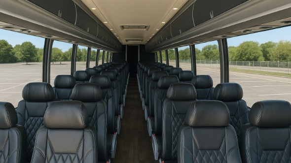 Interior of Charter Bus Company Centennial's 40 Passenger Charter Bus in Centennial