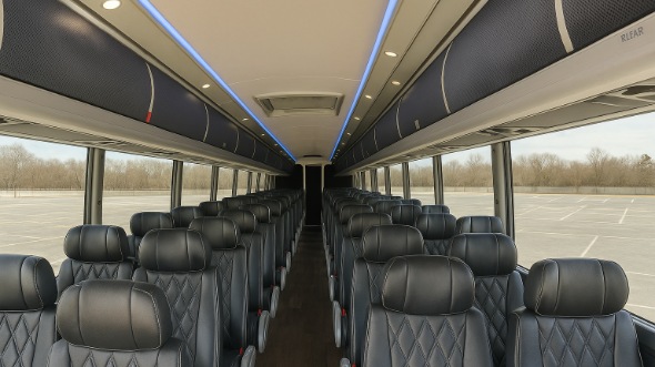 Interior of Charter Bus Company Centennial's 45 Passenger Charter Bus in Centennial
