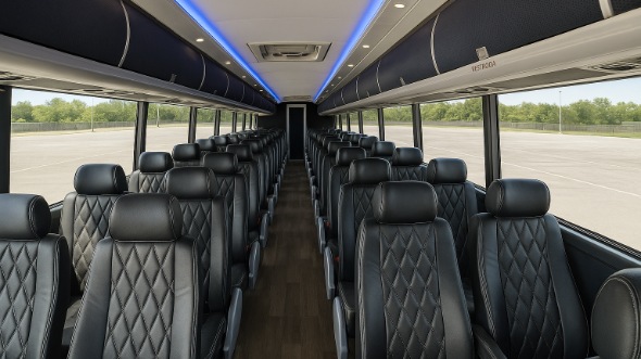 Interior of Charter Bus Company Centennial's 48 Passenger Charter Bus in Centennial