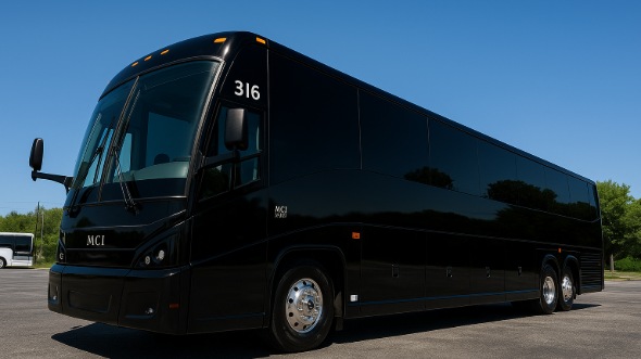 Exterior of Charter Bus Company Centennial's 51 Passenger Charter Bus in Centennial
