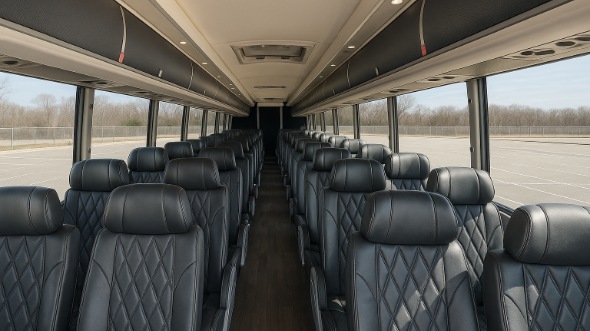 Interior of Charter Bus Company Centennial's 54 Passenger Charter Bus in Centennial