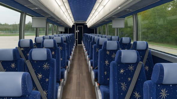 Interior of Charter Bus Company Centennial's 55 Passenger Charter Bus in Centennial
